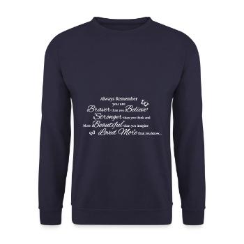 Always Remember you are - Unisex Sweatshirt - navy - Front - Alina (178cm) & Michal (187cm)
