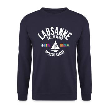 Lausanne Switzerland yacht center - Sweat-shirt Unisexe - marine - Devant - Alina (178cm) & Michal (187cm)