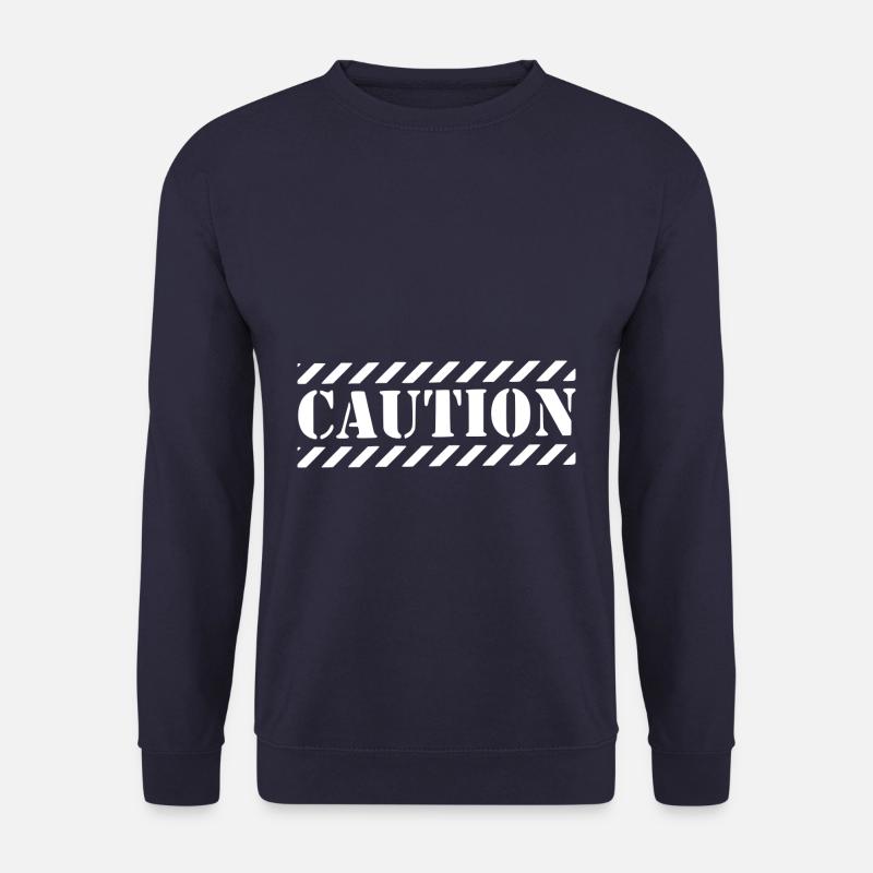 Caution weiss - Unisex Pullover - Navy