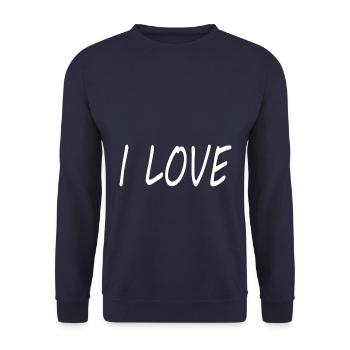 I love - Sweat-shirt Unisexe - marine - Devant - Alina (178cm) & Michal (187cm)