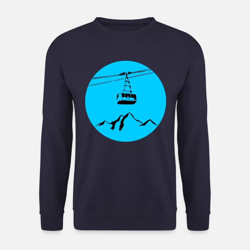 Berg mit Gondel blau schwarz - Unisex Pullover - Navy