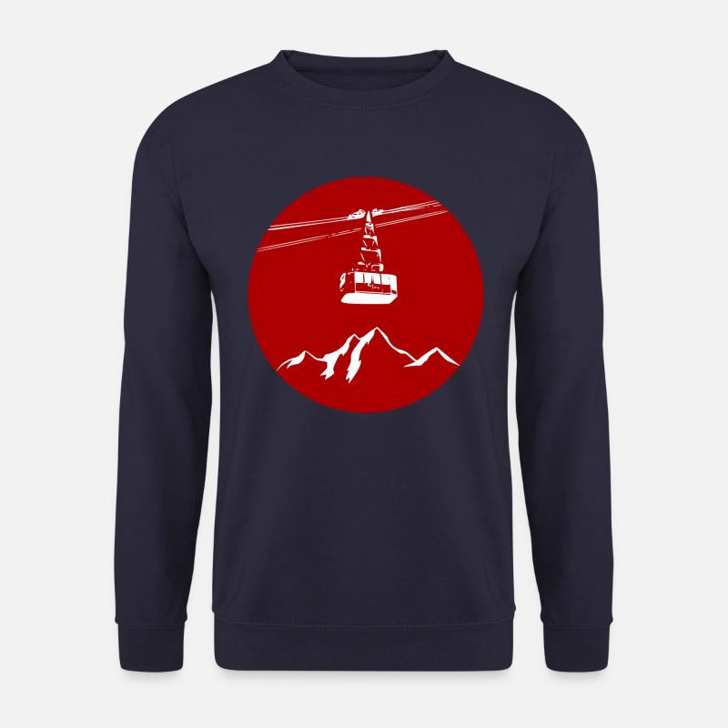 Berg mit Gondel rot weiss - Unisex Pullover - Navy