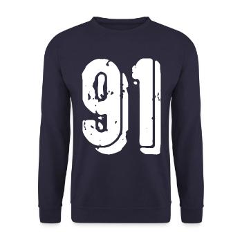 91 number jersey - Unisex Sweatshirt - navy - Front - Alina (178cm) & Michal (187cm)