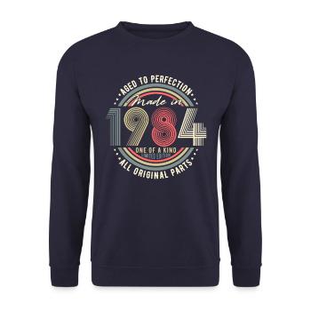 1984 Naissance vintage rétro anniversaire - Sweat-shirt Unisexe - marine - Devant - Alina (178cm) & Michal (187cm)