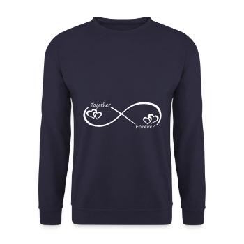 Infinity Together forever heart - white - Unisex Sweatshirt - navy - Front - Alina (178cm) & Michal (187cm)