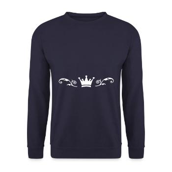 Couronne blanche - Sweat-shirt Unisexe - marine - Devant - Alina (178cm) & Michal (187cm)