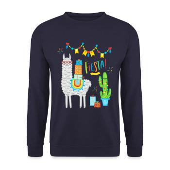 Llama Fiesta Comic Alpaga cadeau anniversaire - Sweat-shirt Unisexe - marine - Devant - Alina (178cm) & Michal (187cm)