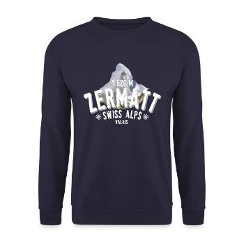Zermatt Swiss Alps - Unisex Sweatshirt - navy - Front - Alina (178cm) & Michal (187cm)