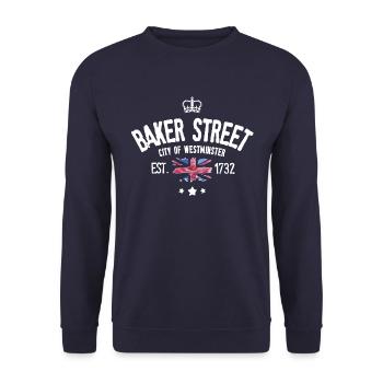 Baker street vintage - Unisex Sweatshirt - navy - Front - Alina (178cm) & Michal (187cm)
