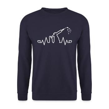 Love Injection Original Gift for Nurse - Unisex Sweatshirt - navy - Front - Alina (178cm) & Michal (187cm)
