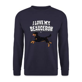 beauceronlove2 - Unisex sweater - marineblå - Foran - Alina (178cm) & Michal (187cm)