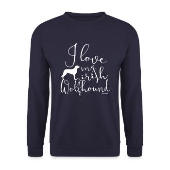 Irish Wolfhound Love - Unisex Sweatshirt - navy - Front - Alina (178cm) & Michal (187cm)