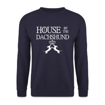 House of the Dachshund - Unisex Sweatshirt - navy - Front - Alina (178cm) & Michal (187cm)