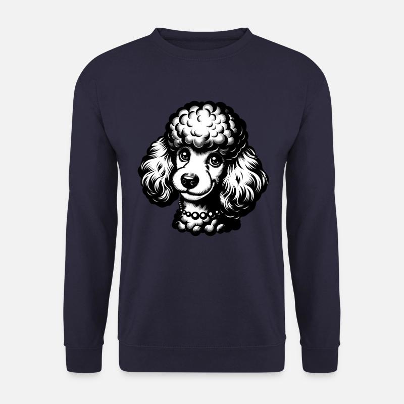 Niedliche Pudel Bleistiftzeichnung - Unisex Pullover - Navy