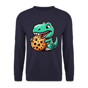 Süßer Dino T-Rex Keks Monster Spaß - Unisex Pullover - Navy - Vorne - Alina (178cm) & Michal (187cm)