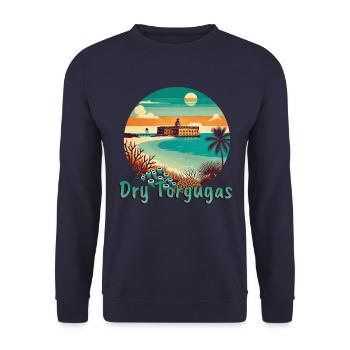 Dry Tortugas Florida Beach Fortress - Unisex Sweatshirt - navy - Front - Alina (178cm) & Michal (187cm)