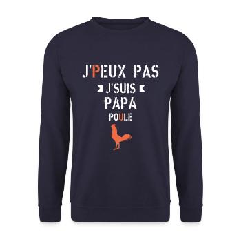 J peux pas j ai papa poule - Sweat-shirt Unisexe - marine - Devant - Alina (178cm) & Michal (187cm)