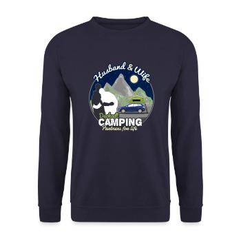 "Roof tent Camping Partners" gift Valentine's Day - Unisex Sweatshirt - navy - Front - Alina (178cm) & Michal (187cm)