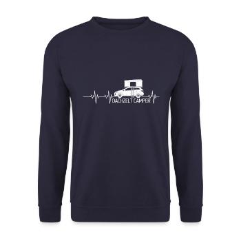 Hartschalendachzelt Dachzelt Liebe Geschenk Camper - Unisex Pullover - Navy - Vorne - Alina (178cm) & Michal (187cm)