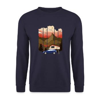 Roof tent Camper | Nature & sunset gift - Unisex Sweatshirt - navy - Front - Alina (178cm) & Michal (187cm)