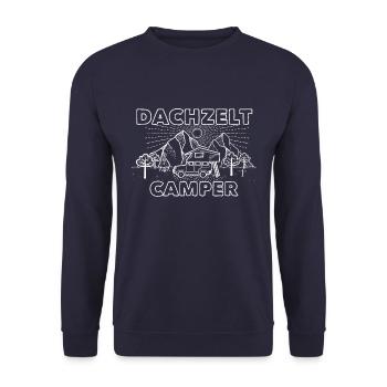 Dachzelt Camper | Autodachzelt Zubehör Geschenk - Unisex Pullover - Navy - Vorne - Alina (178cm) & Michal (187cm)