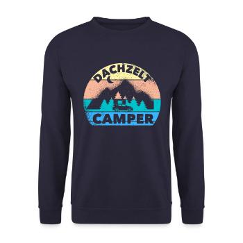 Dachzelt Camper | Hartschalendachzelt Geschenk - Unisex Pullover - Navy - Vorne - Alina (178cm) & Michal (187cm)