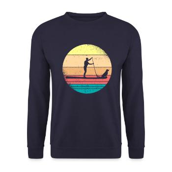 SUP with dog | Stand Up Paddling Dogs Gift - Unisex Sweatshirt - navy - Front - Alina (178cm) & Michal (187cm)