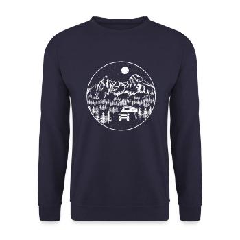 SUV Offroad Vehicle Roof Tent Camping Holiday - Unisex Sweatshirt - navy - Front - Alina (178cm) & Michal (187cm)