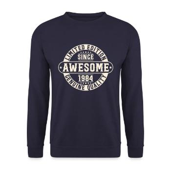 Great since 1984 Vintage Vintage Birthday - Unisex Sweatshirt - navy - Front - Alina (178cm) & Michal (187cm)