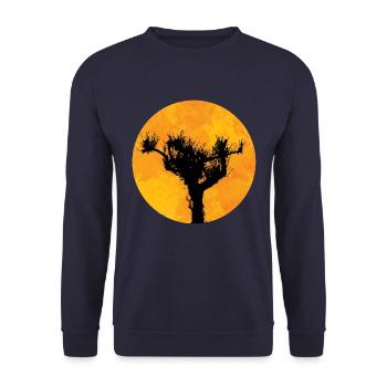 Pinie in der sonne - Unisex Pullover - Navy - Vorne - Alina (178cm) & Michal (187cm)