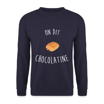 On dit chocolatine - Sweat-shirt Unisexe - marine - Devant - Alina (178cm) & Michal (187cm)