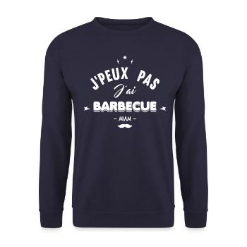 j'peux pas j'ai barbecue - Sweat-shirt Unisexe - marine - Devant - Alina (178cm) & Michal (187cm)