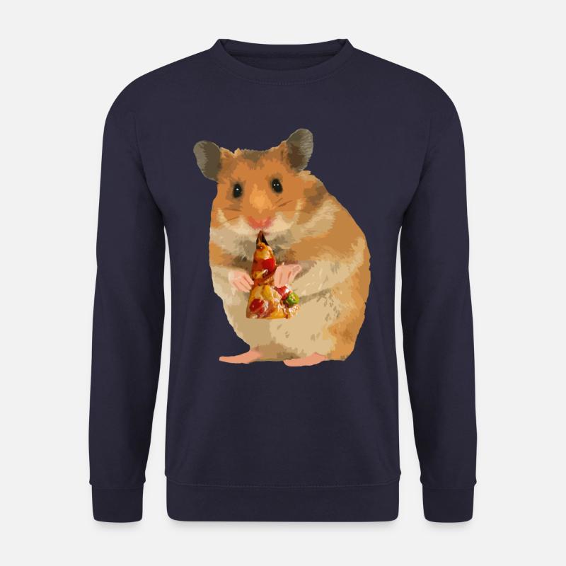 Hamster feeds pizza - Unisex Sweatshirt - navy