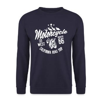 Motorcycle road trip California - Unisex Sweatshirt - navy - Front - Alina (178cm) & Michal (187cm)