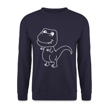 Dinosaur T-Rex Comic - Unisex Sweatshirt - navy - Front - Alina (178cm) & Michal (187cm)