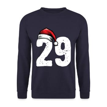 29 Zahl Weihnachten - Unisex Pullover - Navy - Vorne - Alina (178cm) & Michal (187cm)