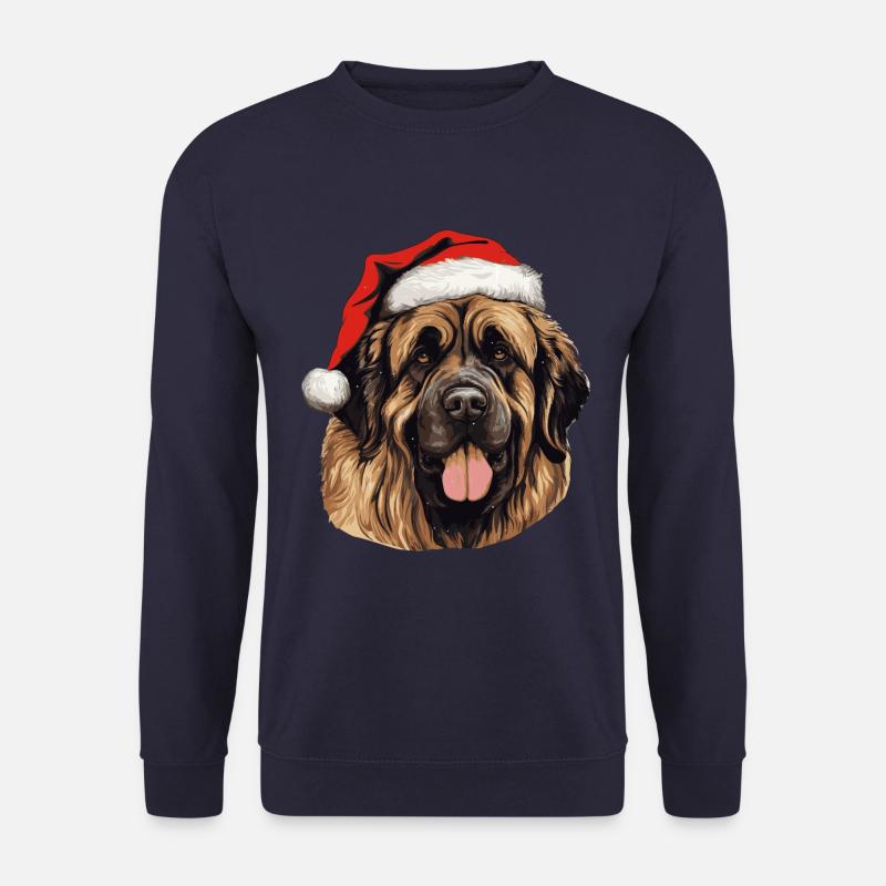 Leonberg Chien Tête de Noël - Sweat-shirt Unisexe - marine