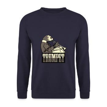 Trumpet ferret pet trumpet gift idea - Unisex Sweatshirt - navy - Front - Alina (178cm) & Michal (187cm)