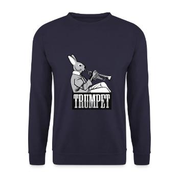 Trumpet pet bunny trumpet gift idea - Unisex Sweatshirt - navy - Front - Alina (178cm) & Michal (187cm)