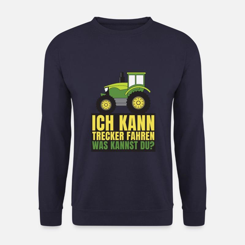 Ich kann Trecker fahren Traktor Landwirt Geschenk - Unisex Pullover - Navy