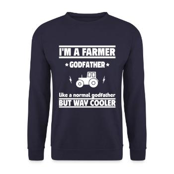 Godfather farmer, much cooler than a normal godfather - Unisex Sweatshirt - navy - Front - Alina (178cm) & Michal (187cm)