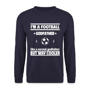 Fußball-Pate, viel cooler als ein normaler Pate - Unisex Pullover - Navy - Vorne - Alina (178cm) & Michal (187cm)