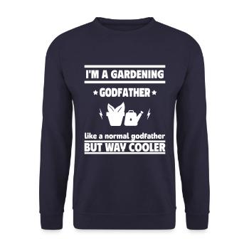Godfather and gardener – cooler than normal - Unisex Sweatshirt - navy - Front - Alina (178cm) & Michal (187cm)