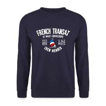 French Transat 2022 crew member St Malo - Unisex Sweatshirt - navy - Front - Alina (178cm) & Michal (187cm)