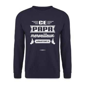 CADEAU PAPA À PERSONNALISER - Sweat-shirt Unisexe - marine - Devant - Alina (178cm) & Michal (187cm)