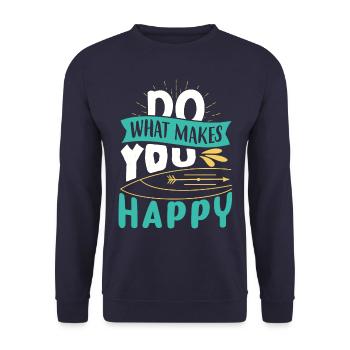 Faites ce qui vous rend heureux - Sweat-shirt Unisexe - marine - Devant - Alina (178cm) & Michal (187cm)