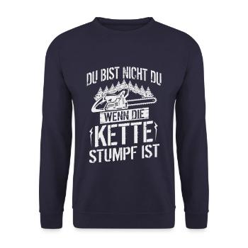 Waldarbeiter Forstwirt Holzfäller Spruch - Unisex Pullover - Navy - Vorne - Alina (178cm) & Michal (187cm)