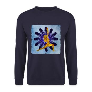yoga 24 e 38 - Unisex Pullover - Navy - Vorne - Alina (178cm) & Michal (187cm)