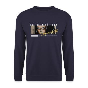 Dolmengöttin 10 - Unisex Pullover - Navy - Vorne - Alina (178cm) & Michal (187cm)