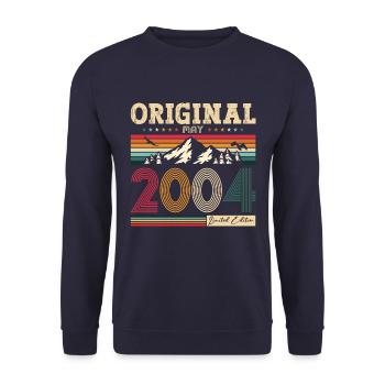 Original 2004 Jahrgang 2004 20. Geburtstag 2004 - Unisex Pullover - Navy - Vorne - Alina (178cm) & Michal (187cm)